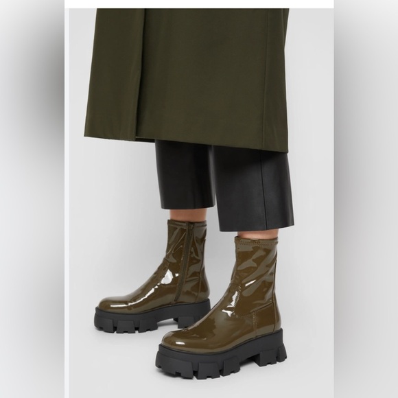 ALDO GRANDSOLE patent lug sole Platform ankle boots‎ size 10 brand new - Picture 4 of 13